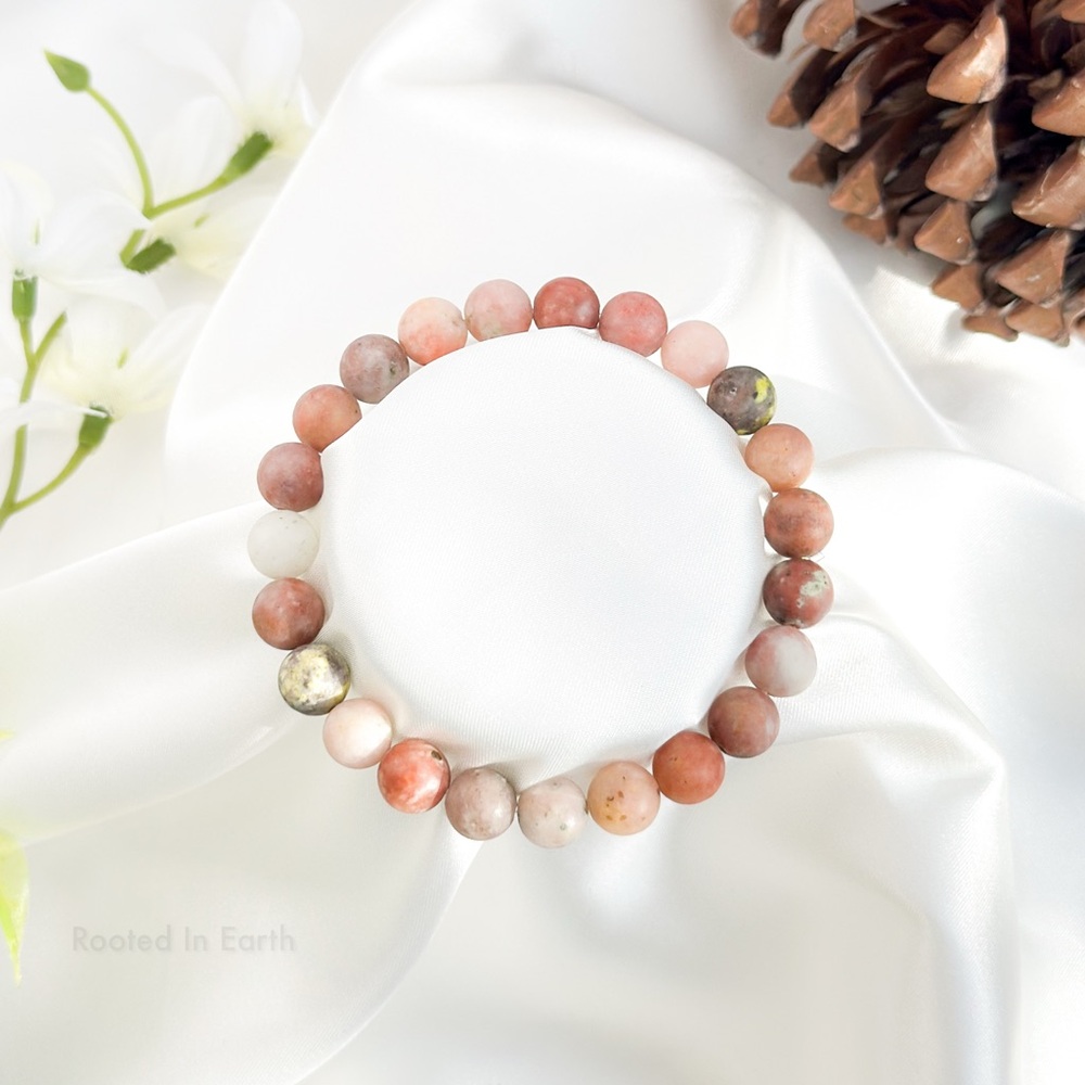 Treated Marble Kiwi Jasper Gemstone Bracelet–Grounding, Calm & Emotional Healing